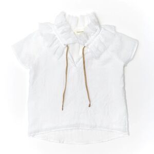 BNWT Cosmosophie Copelina White SS Blouse | Toddler Size 2Y